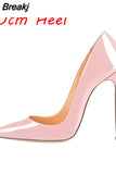 rose light pink elegant classic stiletto high heels shoes 12cm pumps pointde toe sexy wedding party QP066