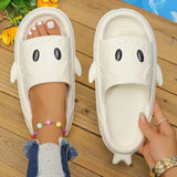 New Summer Cartoon Shark Slippers for Women Non Slip Home Bathroom Slides Woman 2024 Soft Sole Flat Flip Flops