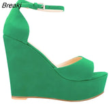 Women Summer Shoes 2023 Sexy Open Toe Ankle Strap Platform High Heels Wedge Sandals Party Wedding Dress Ladies Shoes