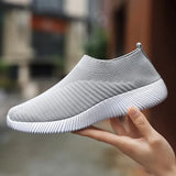 Women Vulcanized Shoes High Quality Women Sneakers Slip On Flats Shoes Women Loafers Plus Size 42 Walking