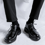 Breakj Business Leisure Handmade Platform Men's Shoes Tie British Style Trend Men's Small Leather Shoes