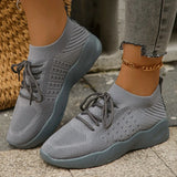 Size Women's Comfortable Breathable Knitted Sneakers Flat Low Top Casual Sports Shoes for Women 2024 Spring Zapatos