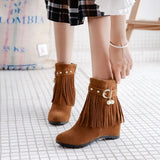 Ankle Boots Winter Shoes For Women Flat Heel Zipper Boots-Women Round Toe Low 2024 Rubber Over-the-Knee Ladies Autumn PU