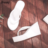 New Womens Shoes Comfort Summer Women Wedge Platform Slippers Outdoor Sports Beach Flip Flops Opened Toe Casual