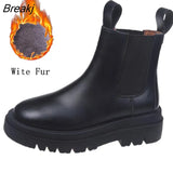 Luxury Chelsea Boots Women Ankle Boots Chunky Winter Shoes Platform Ankle Boots Slip on Chunky Heel BV Boot Brand
