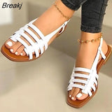Summer New Women Sandals Hollow Roman Flat Sandals Open Toe Casual Beach Women's Shoes Outdoor Sandals Zapatos Para