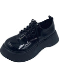 Woman Flats Clogs Platform Casual Female Sneakers Oxfords Modis All-Match British Style Dress Creepers New Leather Cross