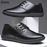 Men Shoes Leather PU Leather Shoes Men Comfortable Low-top British Casual Single Shoes Leather Shoes Formal