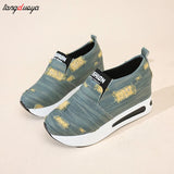Platform Sneakers Wedges Shoes for Women's Designer Slip-on Casual Woman Tennis Shoes Sports Female Fashion