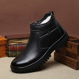 Wool Men's Boots Leather Warm Leisure Shoes British Round Toe Short Plush Ankle Boots Sheep Fur Plus Large