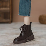 Boots Women's Boots 2024 New Spring And Autumn Single Boots With Thick Soles Retro English Style Short Boots Fashion