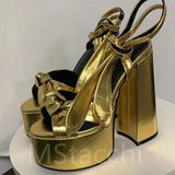 Women's Sandals High Platfrom Chunky Heels Shoes Summer Peep Toe Ankle Strap High Heels Party Shoes Sandalia