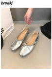 Fashion Candy Color Flats Ballet Shoes Women Female Ballet Round Toe Shallow Bow Knot Ballerina Soft Moccasin Zapatos