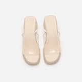Transparency Slippers Women Leisure Wedges Shoes Peep Toe Platform Women Slippers Concise Ladies Thick Bottom Mules