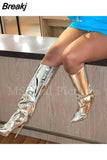 Boots Sexy Runway Stilettos Pointed Toe Women High Boots Candy Colors High Heels Shoes Side Zipper Long Botas Mujer