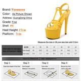 Color Shoes Stripper Heels Women Sandals Sexy Shoes Party Club Sandals 17 CM Platform High-heeled Wedding Shoes Pole