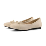 Women Ballet Flats Slip on Soft PU Leather Shoes Leisure Butterfly-knot Men Spring Summer Princess Girl Zapatillas Mujer