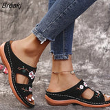 Women 2021 Woman Slippers Flower Platform Colorful Shoes Comfortable Casual Zapatillas Casa Mujer Sapatos