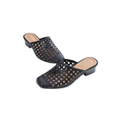 Women's Sandals Beach Shoes Slippers Hollow Out Mid Heels Korea Style Footwear Antiskid Platform Shoes Zapatos De