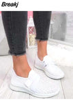 Women Shoes 2023 Summer Fly Weave Rhinestone Flats Shoes Women Fashion Plus Size Sneakers Women Platform Casual Sport