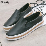 High Quality Soft Leather Shoes Women Flats Fashion Ladies Loafers Casual Womens Brand Black White Shoes