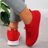Knitting Women Sneakers Soft Sole Non Slip Running Walking Shoes Woman Lightweight Casual Red Sports Shoes for