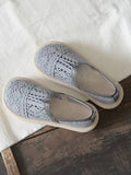 Women's Shoes 2023 Summer New Hollow Breathable Mesh Shoes Literary Retro Flat Shoes Women's