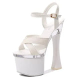 Female Steel Pipe Dance Shoes Sandals Women Glitter Fashion Sexy High Heels 17.5CM Platform Party Wedding Summer Women