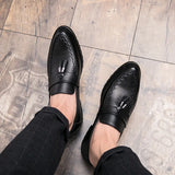 Men Tassel Loafers Leather Formal Shoes slip on Elegant Dress Shoe Simple Slip On Man Casual wedding party Shoes men