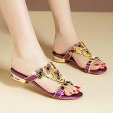 Slippers Women Wear Fashionable Water Drill Sandals Summer New Open-Toed Sandals Low-Heeled