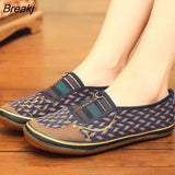 Women Flats Shoes Autumn Retro Female Sneakers Old Beijing Cloth Shoes Mujer Slip-On Breathable Lazy Mom Shoes Zapatillas