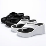 Toe Wedges Flip Flops for Women 2024 Summer Chunky Platform Beach Sandals Woman Thick Sole High Heeled Eva Slippers