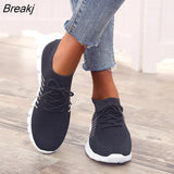Women Sneakers Slip On Mesh Light Breathable Shoes Woman Walking Platform Comfortable Casual Fashion Female Lace Up Non Slip