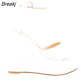 Women Summer Shoes 2023 Sexy Open Toe Ankle Strap Platform High Heels Wedge Sandals Party Wedding Dress Ladies Shoes