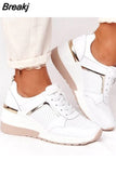 2023 Sports Casual Summer New Thick Bottom Wedge Casual Shoes Strap Mesh Women Fashion Sneakers Women Platform