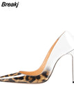 Women Pumps Leopard White Shoes Woman High Heels Stiletto Evening Shoes Patent Leather Sexy Designer Heels QP033