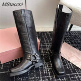 Toe Denim Boots For Women Star Style Low Heel Women's High Boots Leisure Luxury Shoes Large Size Slip-on Western