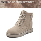 Leather Shoes Women Boots Warm Shoes Cow Leather Women Ankle Boots Autumn Winter Footwear Height Increasing 6.5cm