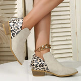 Women's Shoes 2023 High Quality Slip-on Women's Boots Fashion Leopard Print Daily Boots Women Sexy Pointed Toe Naked