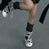 Women High Top Sneakers Lace-Up Platform Shoes Unisex Corss Tied Black Leather Casual Flats Boots Trend 2024 Women