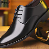 Men's Breathable Leather Shoes Black Soft Leather Soft Bottom Spring And Autumn Best Man Men's Business Formal Wear Casual