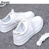 Women Sneakers Leather Shoes Spring Casual Flats Sneakers Female New Fashion Comfort White