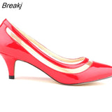 2023 New spring and autumn fashion OL low heeled shoes sexy patchwork women pointed toe pumps size 35-42