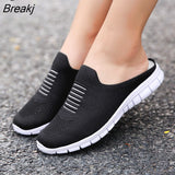 Women Mules 2022 New Casual Half Slippers Breathable Light Outdoor Flats Zapatos De Mujer Plus Size Quality Shoes for
