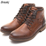 Retro Ankle Leather Men Boots High-Top Side Zipper Tooling Black Brown Boots Outdoor Desert Boots Fashion Men