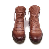 Men's PU Leather Chelsea Boots Fashion High-top Tassel Zip Shoes Spring Autumn Ankle Boots for Men Comfort Plus Size