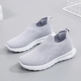 Women's Casual Vulcanized Shoes Fashion Mesh Elastic Knitted Sneakers Women Flat Ladies Slip on Female Footwear Feminino