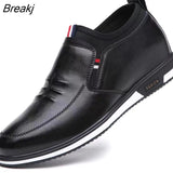 Men's casual shoes Black luxury men's casual shoes Breathable anti-slip black sports shoes Men's low-top business leather