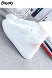 Women Shoes Spring White Comfortable Sneakers Breathable Flats Lace-up Flower Woman Casual Zapatillas Mujer Baskets Femme