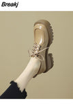 Shoes All-Match Oxfords Women's Casual Female Sneakers Flats British Style Clogs Platform Round Toe Autumn 2023 Leather